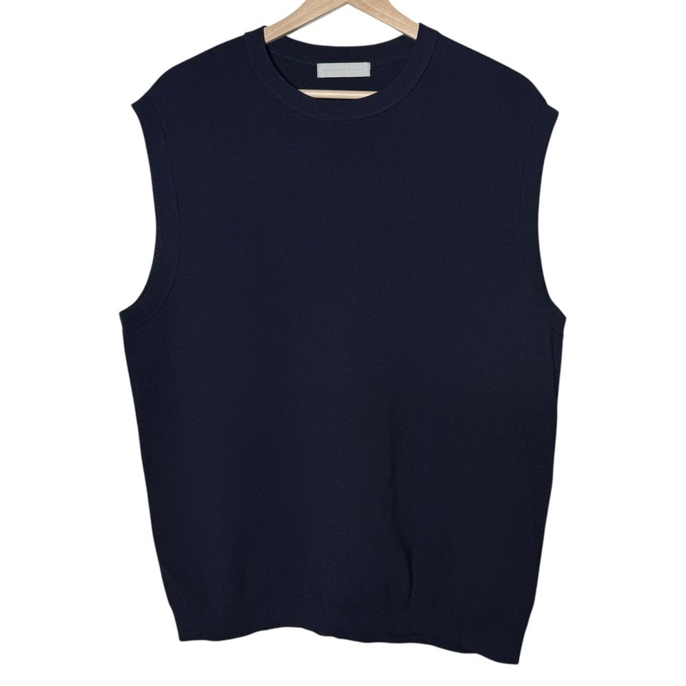 Sense of Place Urban Research Mens Navy Blue Sleeveless Knit Sweater Vest Size M